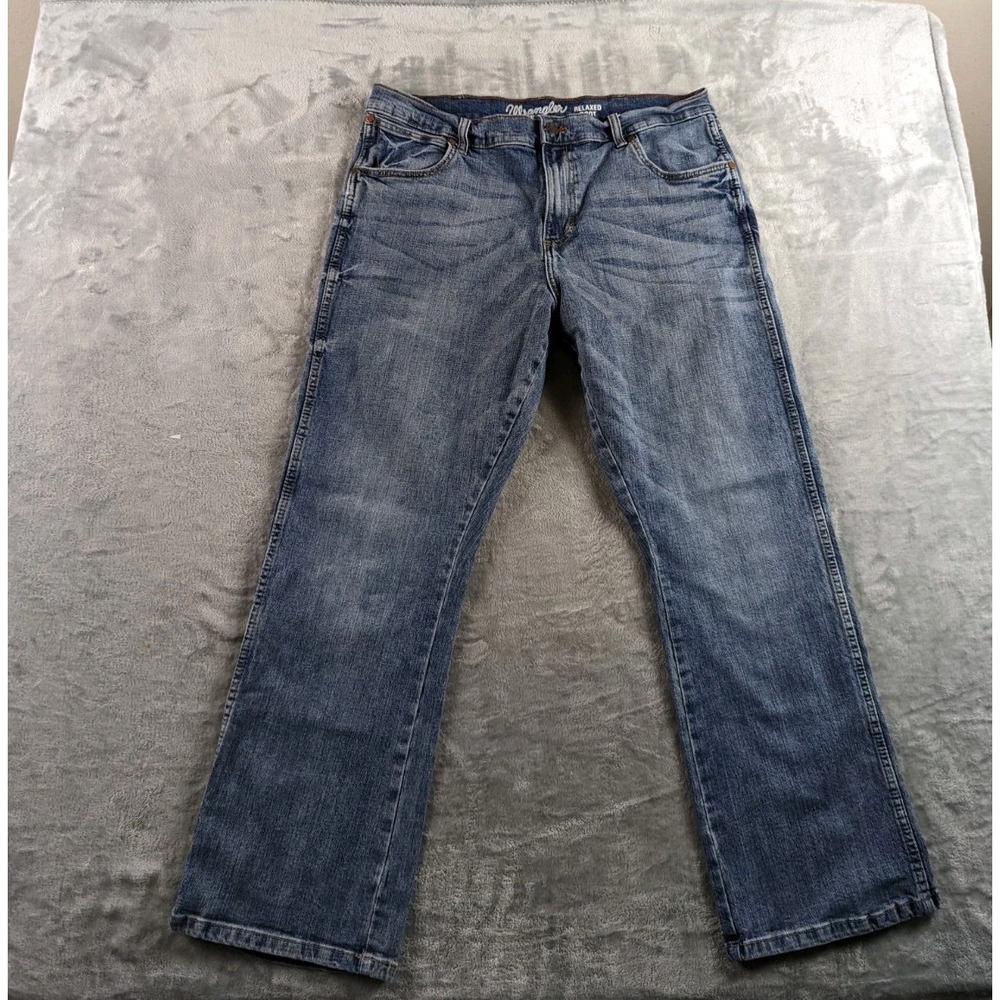 Wrangler Retro Relaxed Boot Jeans Mens 36x30 Blue Bootcut Western Cowboy Denim
